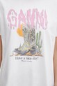 GANNI t-shirt bawełniany A1050075 biały A1050075