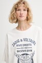 ZADIG&VOLTAIRE t-shirt bawełniany beżowy JWTS02903