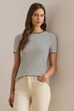 Lauren Ralph Lauren t-shirt elasztánnal sötétkék 200P03721