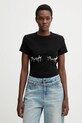 Miss Sixty t-shirt z elastanem czarny 6S3SJ00800