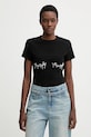 Miss Sixty t-shirt z elastanem czarny 6S3SJ00800