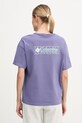Odzież Columbia t-shirt bawełniany CSC 2154961 fioletowy