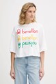 United Colors of Benetton t-shirt bawełniany x Stranger Things nadruk biały 3BL0D10BC