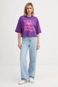 United Colors of Benetton t-shirt bawełniany x Stranger Things 3BL0D10BC fioletowy SS26