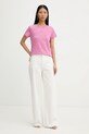 Βαμβακερό μπλουζάκι Pinko 100355.A339 ροζ SS26