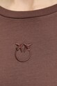 Pinko t-shirt bawełniany 100355.A339 brązowy