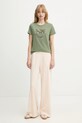 Βαμβακερό μπλουζάκι Pinko 100535.A33F πράσινο SS26