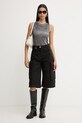 Pinko top dámsky s bavlnou 106545.A37I sivá SS26