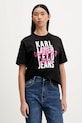 Karl Lagerfeld Jeans t-shirt bawełniany nadruk czarny B1W17057
