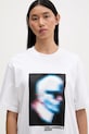 Памучна тениска Karl Lagerfeld Jeans бял B1W17061