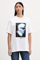 Karl Lagerfeld Jeans t-shirt bawełniany nadruk beżowy B1W17061