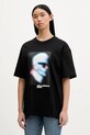 Karl Lagerfeld Jeans t-shirt bawełniany nadruk czarny B1W17061