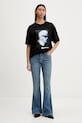 Karl Lagerfeld Jeans t-shirt bawełniany B1W17061 czarny SS26