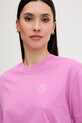 Jack Wolfskin tricou pentru femei, din bumbac Celebrate The Paw roz A65916