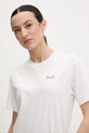 Jack Wolfskin t-shirt damski bawełniany Celebrate The Paw biały A65913