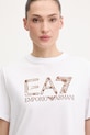 Βαμβακερό μπλουζάκι EA7 Emporio Armani λευκό AF21636.7W001096