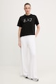 Βαμβακερό μπλουζάκι EA7 Emporio Armani AF21636.7W001096 μαύρο SS26
