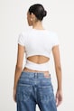 Odzież Diesel crop top damski bawełniany T-BUNNY-TAIL-S1 A21197.0EJAI biały