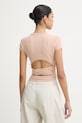 Odzież Diesel crop top damski bawełniany T-BUNNY-TAIL-S1 A21197.0EJAI beżowy