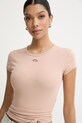 Diesel crop top damski bawełniany T-BUNNY-TAIL-S1 beżowy A21197.0EJAI