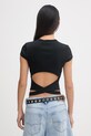 Odzież Diesel crop top damski bawełniany T-BUNNY-TAIL-S1 A21197.0EJAI czarny