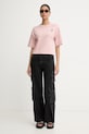 Diesel crop top damski bawełniany T-CROPYN A22507.0JMBD różowy SS26