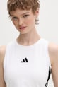 adidas crop top damski bawełniany z elastanem Essentials biały JZ6876