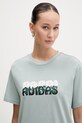 adidas t-shirt bawełniany Soft Side turkusowy KA5099