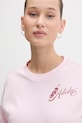 Βαμβακερό μπλουζάκι adidas KA9966 ροζ