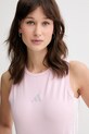 adidas crop top damski bawełniany z elastanem różowy KC5182
