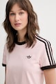 adidas Originals t-shirt damski bawełniany z elastanem różowy KC9016
