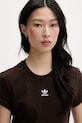 adidas Originals T-shirt damski bawełniany brązowy KD1354