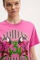 Памучна тениска adidas x Farm Rio розов KD4640