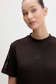 adidas t-shirt bawełniany brązowy KE8830