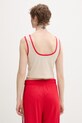 Odzież adidas crop top damski bawełniany z elastanem Stadium KE9575 beżowy