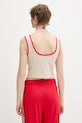 Odzież adidas crop top damski bawełniany z elastanem Stadium KE9575 beżowy