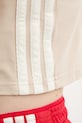 adidas crop top damski bawełniany z elastanem Stadium KE9575 beżowy