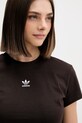 adidas Originals T-shirt damski z bawełną brązowy KH4261