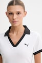 Puma polo damskie bawełniane Wardrobe Essential Polo biały 635395