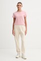 Puma t-shirt damski bawełniany Essential Elevated 691855 różowy SS26
