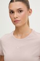 Puma t-shirt damski bawełniany Essential Logo beżowy 692916