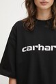 Carhartt WIP t-shirt bawełniany W SS Archive Script T-Shirt czarny I036042.89XX