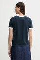 Odzież A.P.C. t-shirt bawełniany T-SHIRT CROP MANCHE COURTE CONTRASTÉ COHBQ.F26550 granatowy