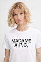 A.P.C. t-shirt bawełniany T-SHIRT CROP MANCHE COURTE MADAME APC biały COHBW.F26559