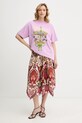 Farm Rio t-shirt bawełniany 354549 różowy SS26