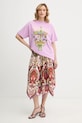 Farm Rio t-shirt bawełniany 354549 różowy SS26