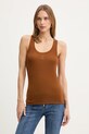 Top s příměsí vlny Elisabetta Franchi slim hnědá CN77B61E2