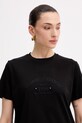 Elisabetta Franchi t-shirt damski bawełniany czarny MA01761E2
