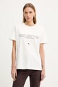 Elisabetta Franchi t-shirt bawełniany nadruk beżowy MA69P61E2