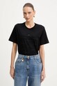 Elisabetta Franchi t-shirt bawełniany bawełna czarny MA74D61E2